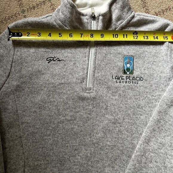GTS Heather gray sweater fleece pullover 1/4 zip with kangaroo front pocket M - Picture 9 of 14